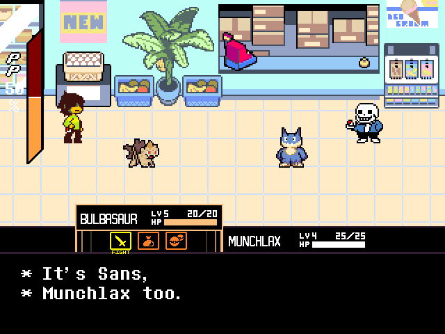 Screenshot of the fangame "Deltamon"